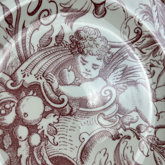 Spode‎ Bomboniere Cherub 9" Square Salad Plate Pink Red - Picture 7 of 9